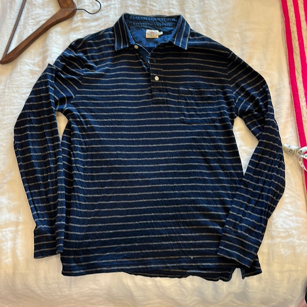 Faherty Mens Long Sleeve Polo M